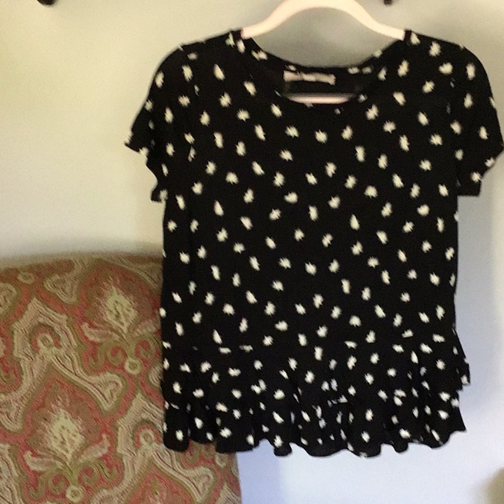 Loft Black and Cream Blouse.